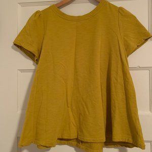 Anthropologie Mustard Short Sleeve Blouse